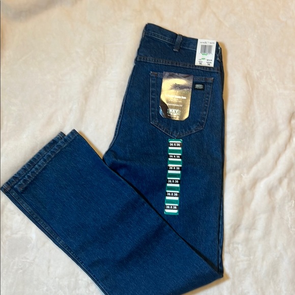 Key Other - Key Men's Straight Jeans - Dark Blue 5 pocket Size 36x36